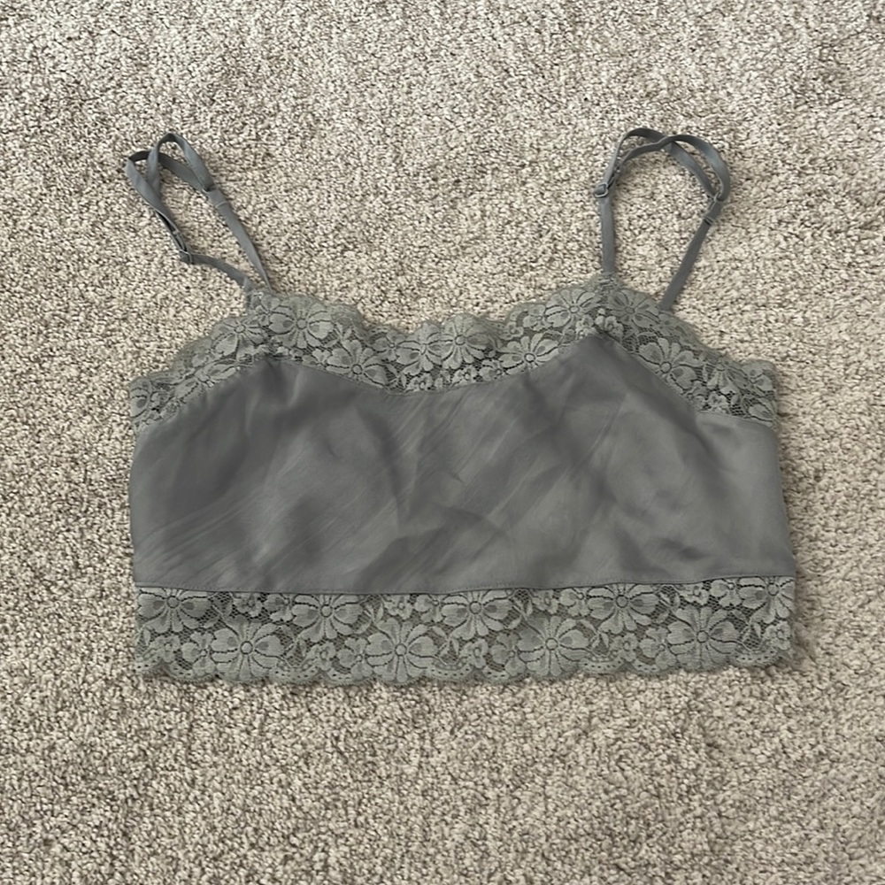 Brandy Melville satin lace crop top